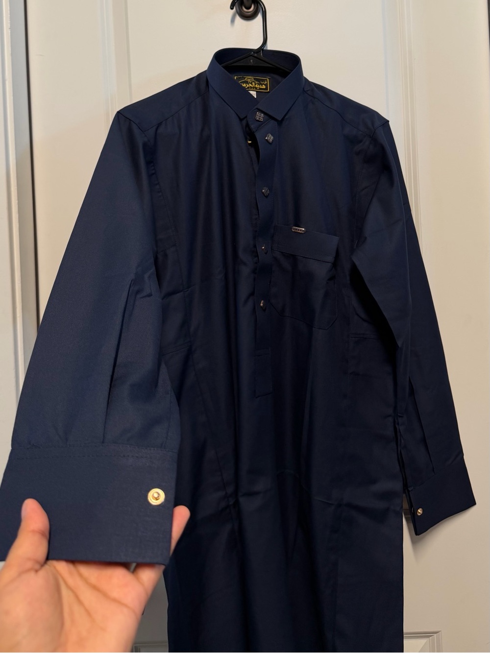 Navy Blue Saudi Thobe Kandura Dishdasha Men’s Size 56 / 22 New